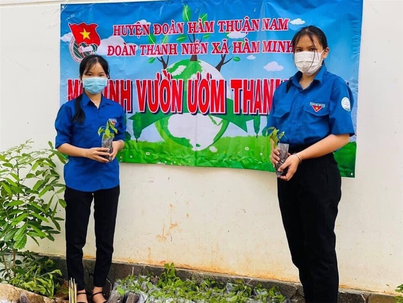 Mô hình “Vườn ươm thanh niên” của đoàn viên thanh niên xã Hàm Minh, huyện Hàm Thuận Nam.